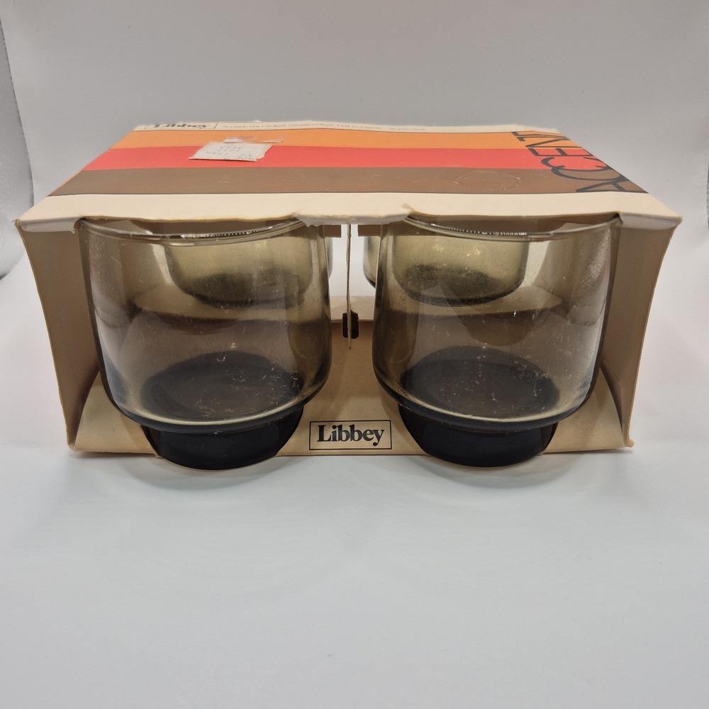 MCM Set Of 4 Accent By LIbbey Rock Glasses 9oz With Original Box